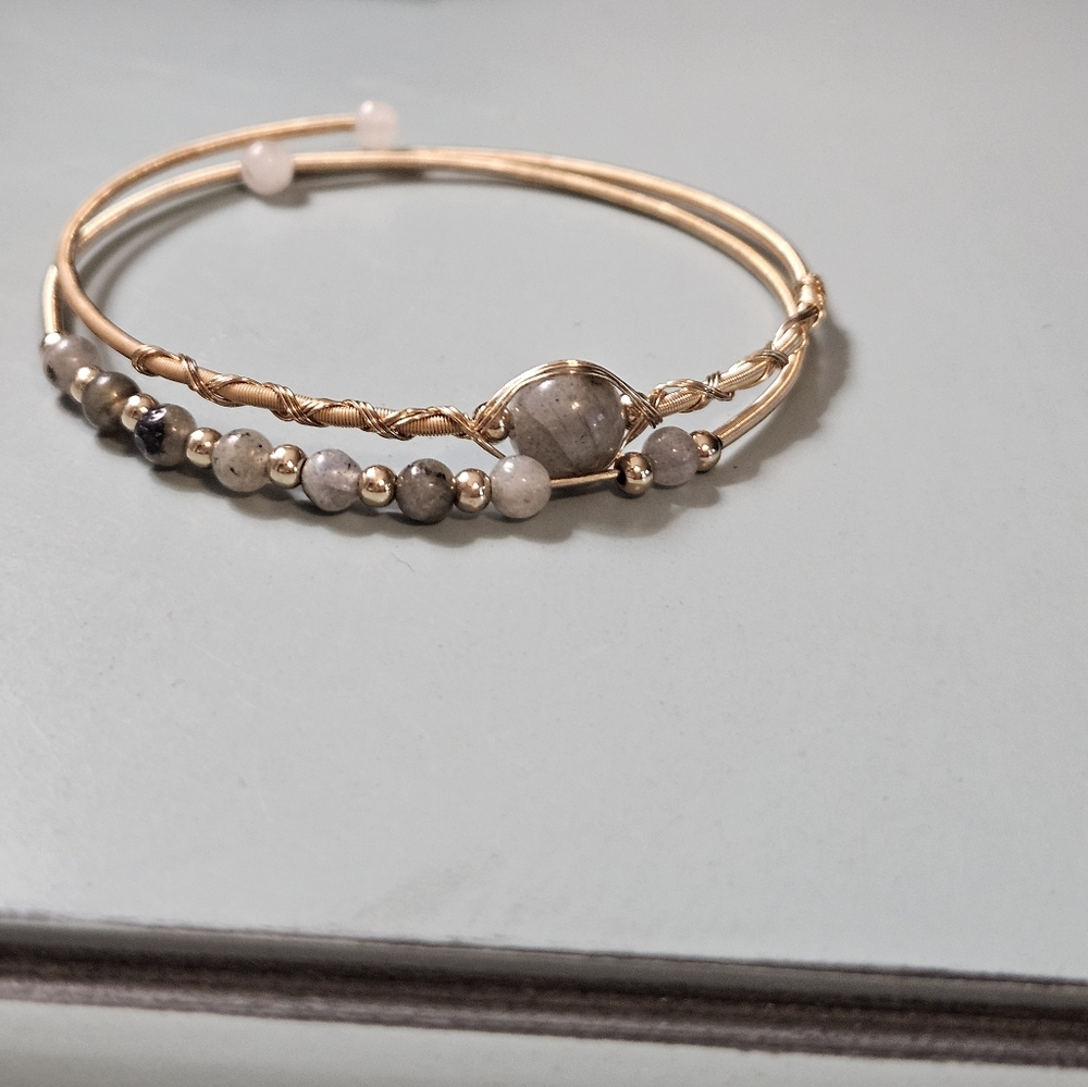 Bracelet Double Wrap Beaded Cuff